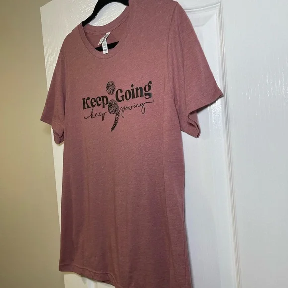 Bella + Canvas Keep Going Maroon Women’s Graphic Tee - Picture 10 of 13